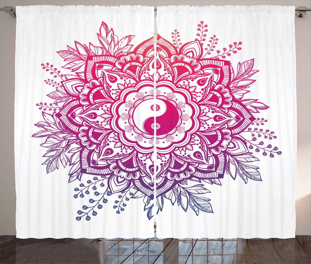 Tenda Salotto ABAKUHAUS Lavabile 280x245 cm - Mandala Viola Resistente