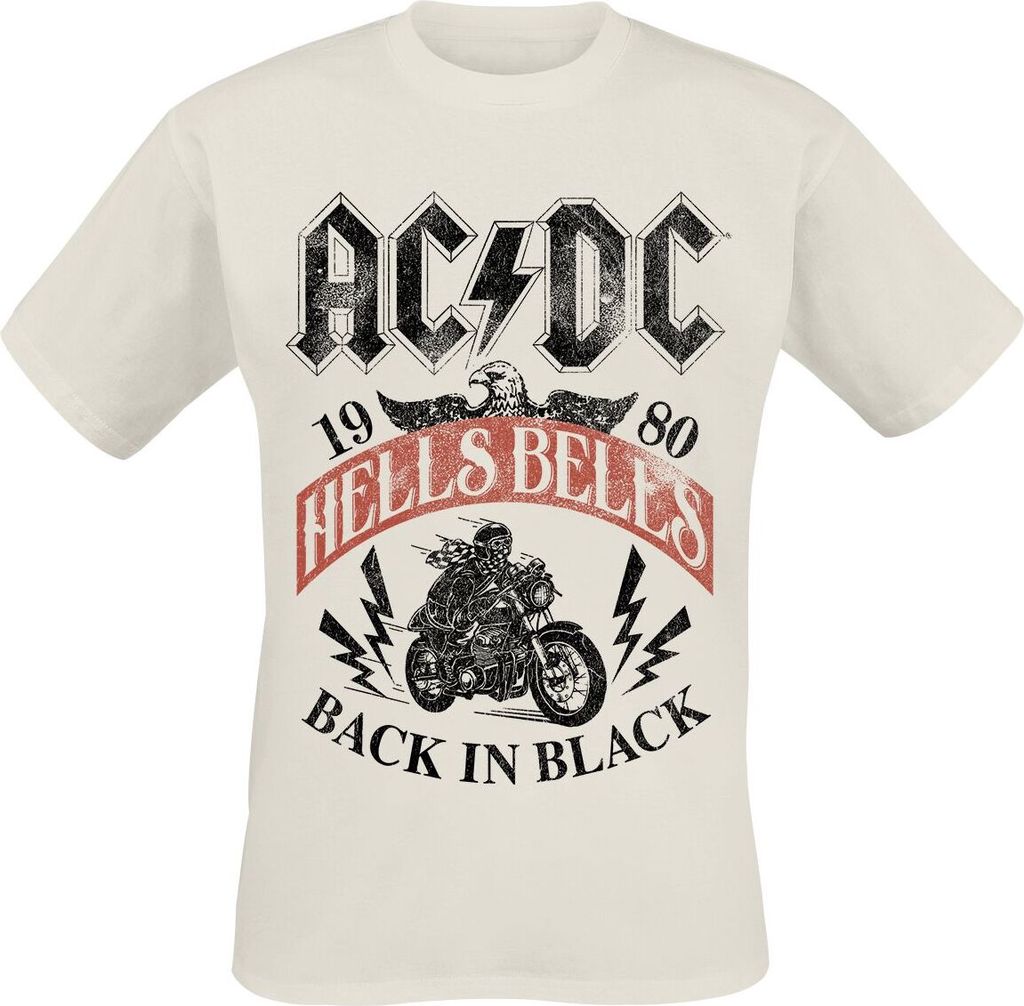 AC/DC T-Shirt Herren Hells Bells 1980 beige Band-Merch, Bands 100% Baumwolle M