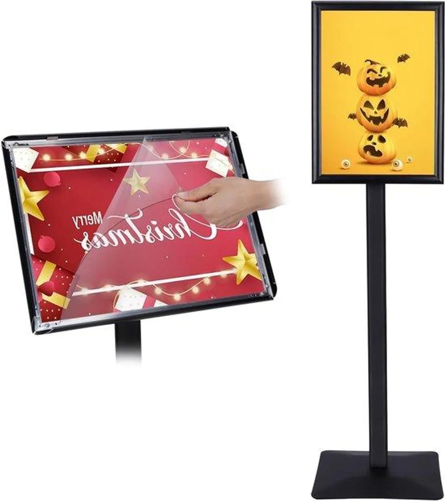 Support de panneau de sol robuste A3 noir 297x420 mm haute stabilité