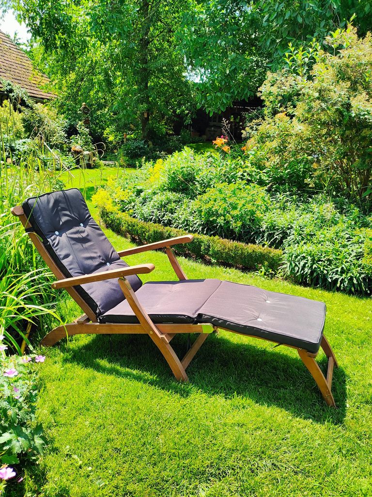 Casaria Chaise longue en bois d'Acacia Queen Mary avec Image du produit 