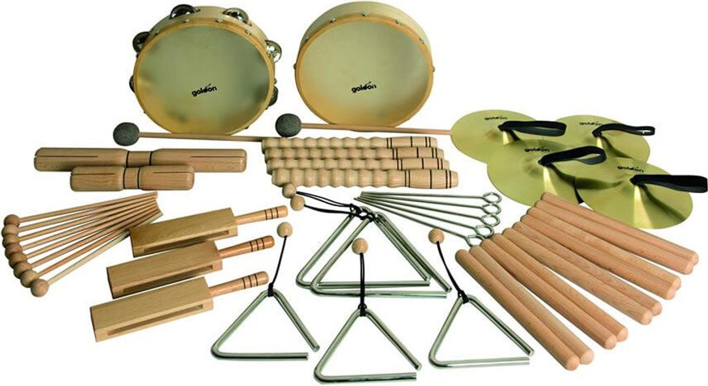 Zestaw instrumentów rytmicznych Goldon w torbie asortyment Zdjęcie produktu 