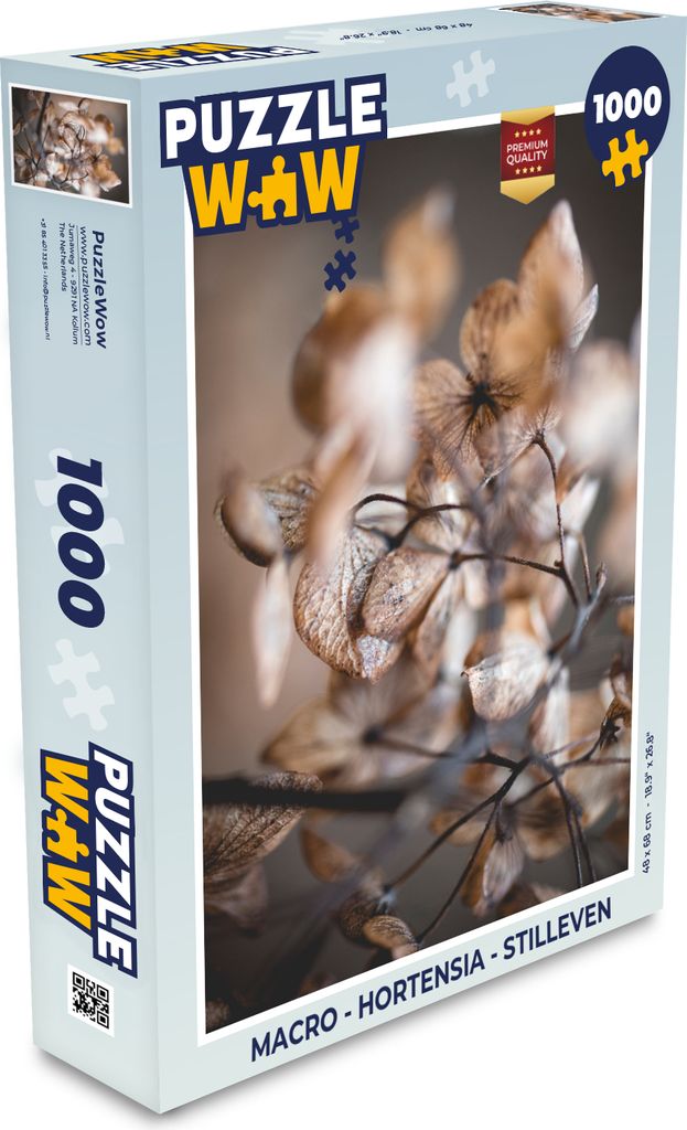 MuchoWow Puzzle 1000 Teile Makro - Hortensie - Stilleben - Spielzeug - Alt und Jung - Spiele - Puzzeln