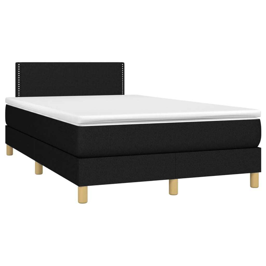 Ankonbej Boxspringbett mit Matratze Schwarz 120x190 cm Stoff