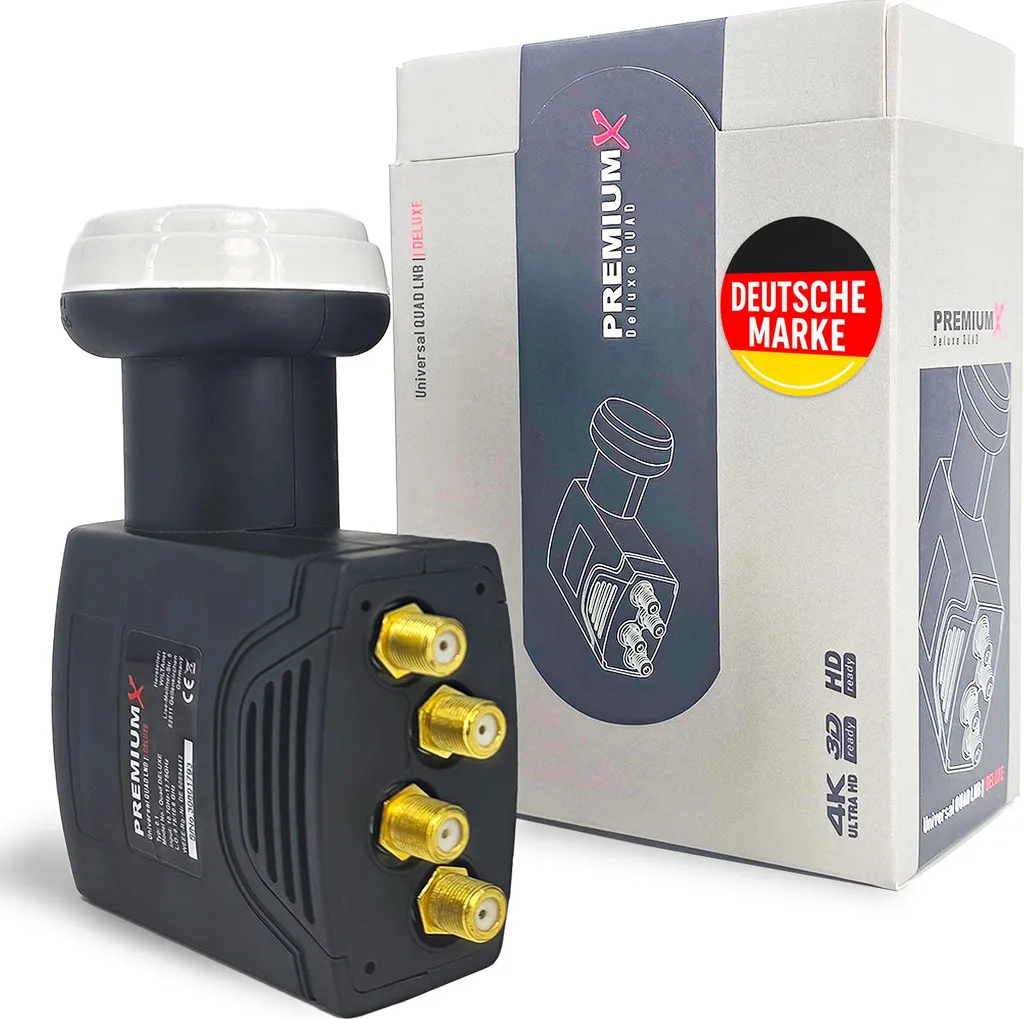 Convertitore SAT Quad LNB PremiumX Deluxe: Montaggio Rapido 4K