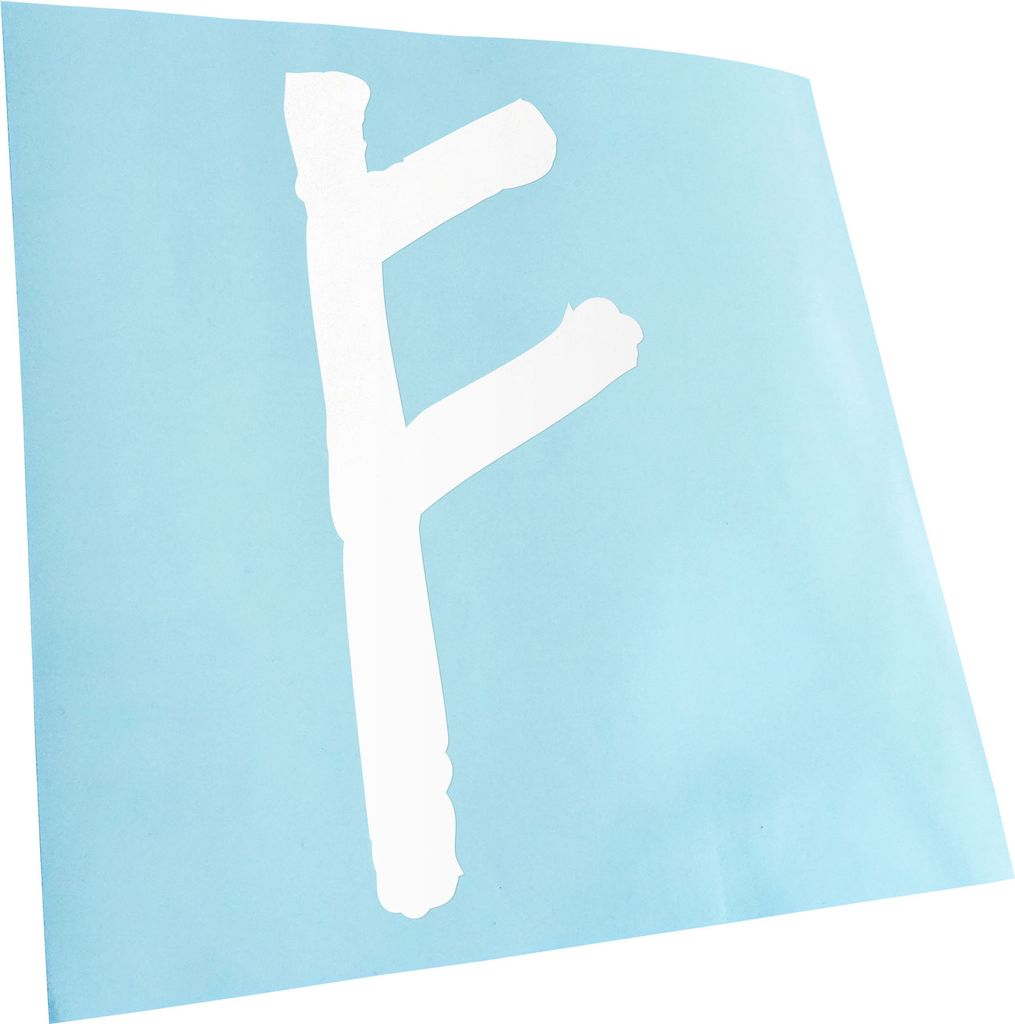 Kiwistar - Autoaufkleber - Futhark FEHU Rune - Neon Matt - Aufkleber für Auto Kfz Fahrrad, LKW, Truck Mofa