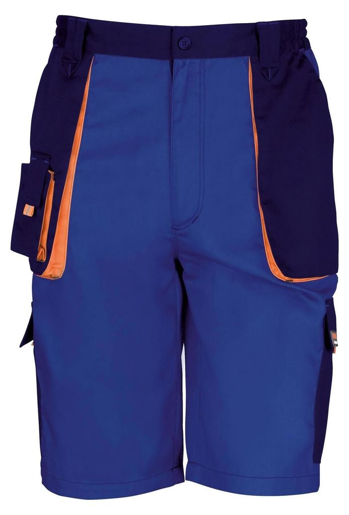 WORK-GUARD by Result - Cargo-Shorts für Herren/Damen Uni FK2929 (XL) (Königsblau/Marineblau/Orange)