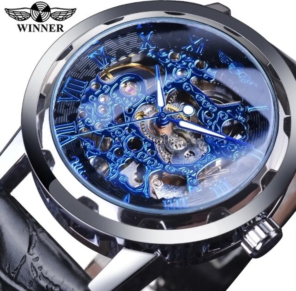 Orologio Winner Rey: Eleganza e Stile per Uomo - Nero/Argento/Blu KP14451