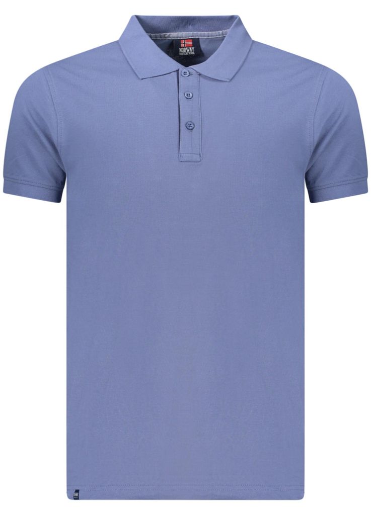 Stilvolles Kurzarm-Poloshirt für Herren in Blau mit Applikation