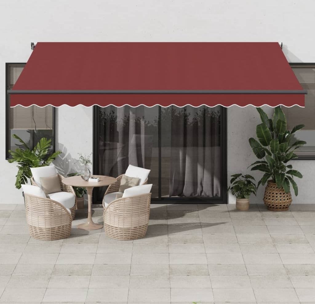 Maison Exclusive - Markise Automatisch mit LEDs Weinrot 450x300 cm
