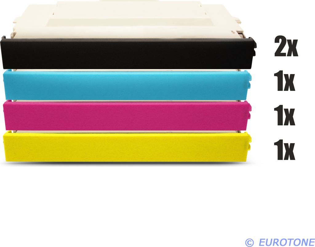 5x Eurotone Toner Alternative für Lexmark 0C500H2KG Black Schwarz / 0C500H2CG Blau Cyan / 0C500H2MG Rot Magenta / 0C500H2YG Gelb Yellow