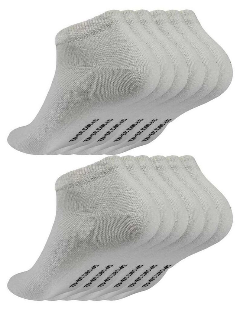 Sneaker Socken Herren Damen Socken Baumwolle, 12 Paar, Weiß Produktbild 