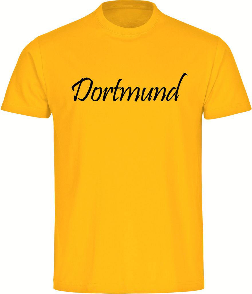 multifanshop Herren T-Shirt - Dortmund - Schriftzug, gelb, Größe 3XL