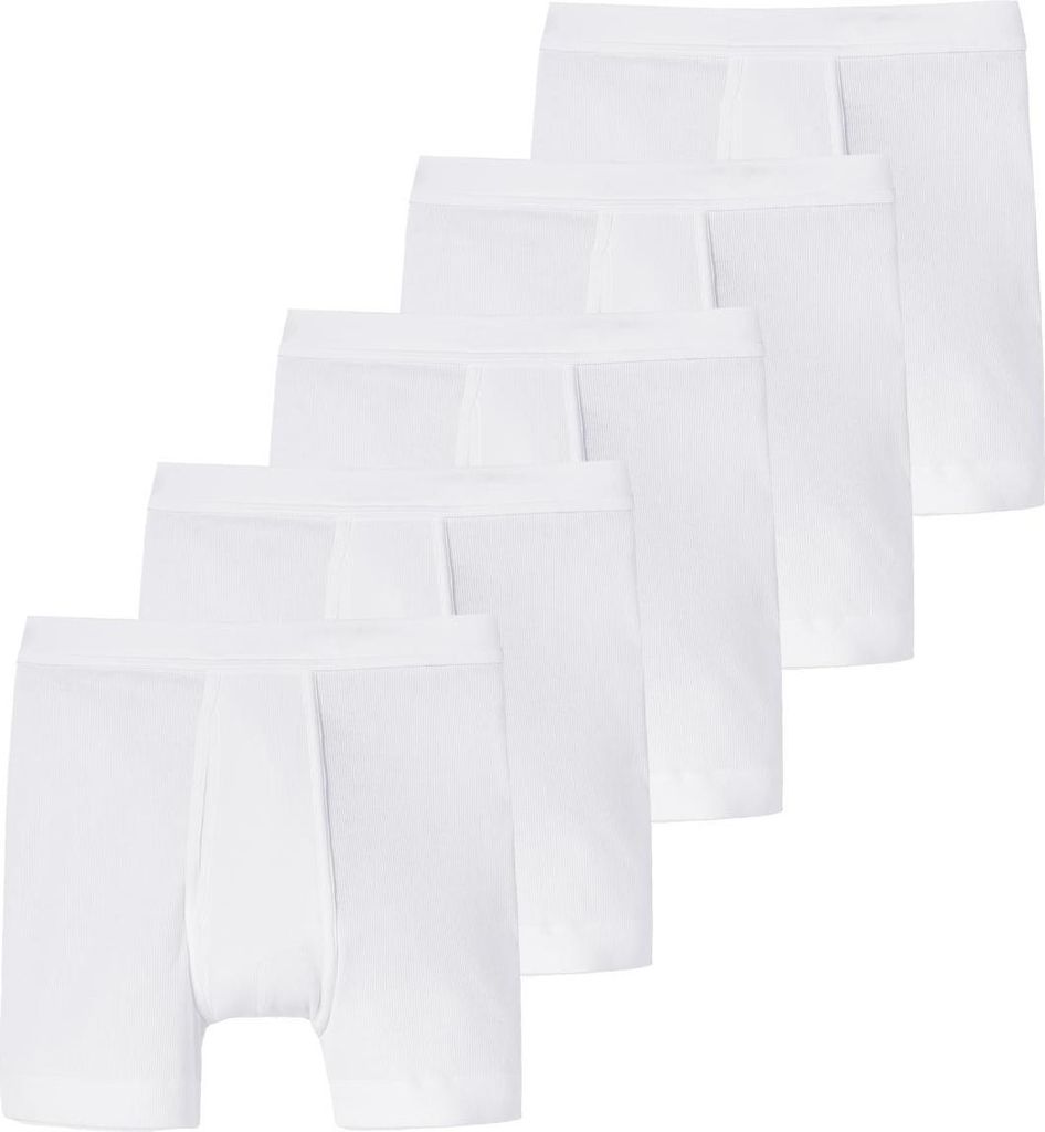 Schiesser 5er Pack Essentials Doppelripp Long Short / Pant Komfortabler Softbund, Natürliches Material, Strapazierfähig und langlebig