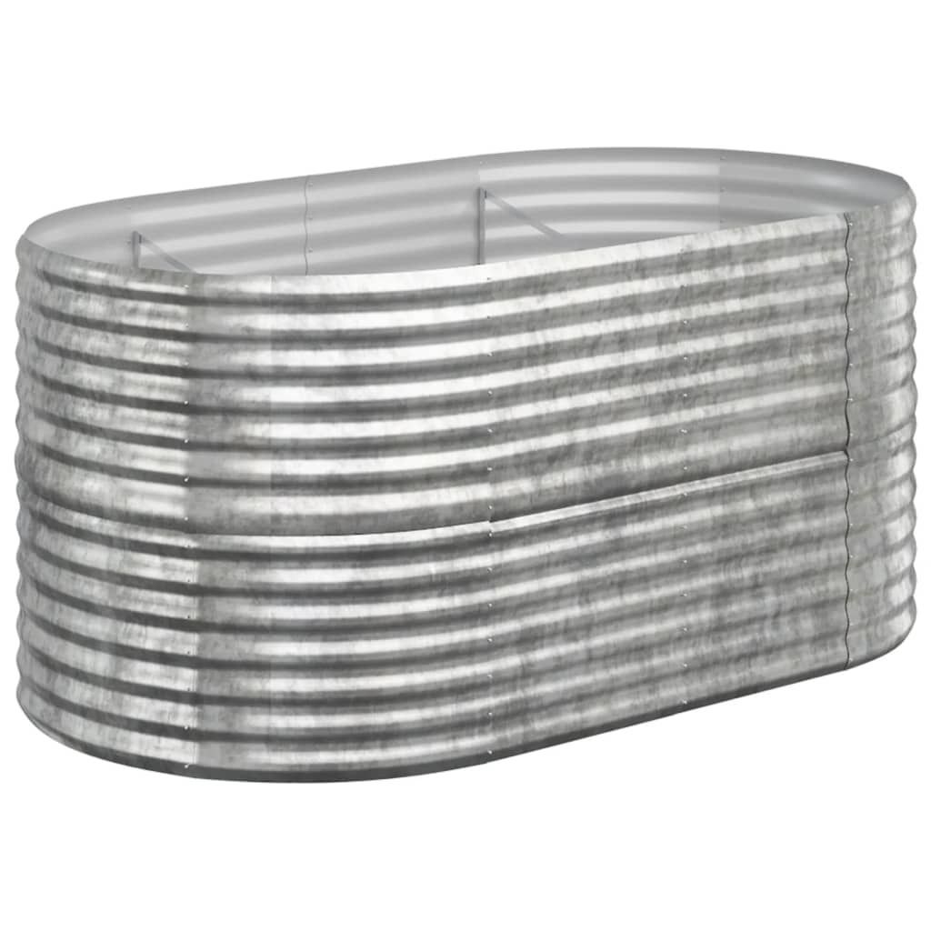 vidaXL Hochbeet Verzinkter Stahl 152x80x68 cm Silbern