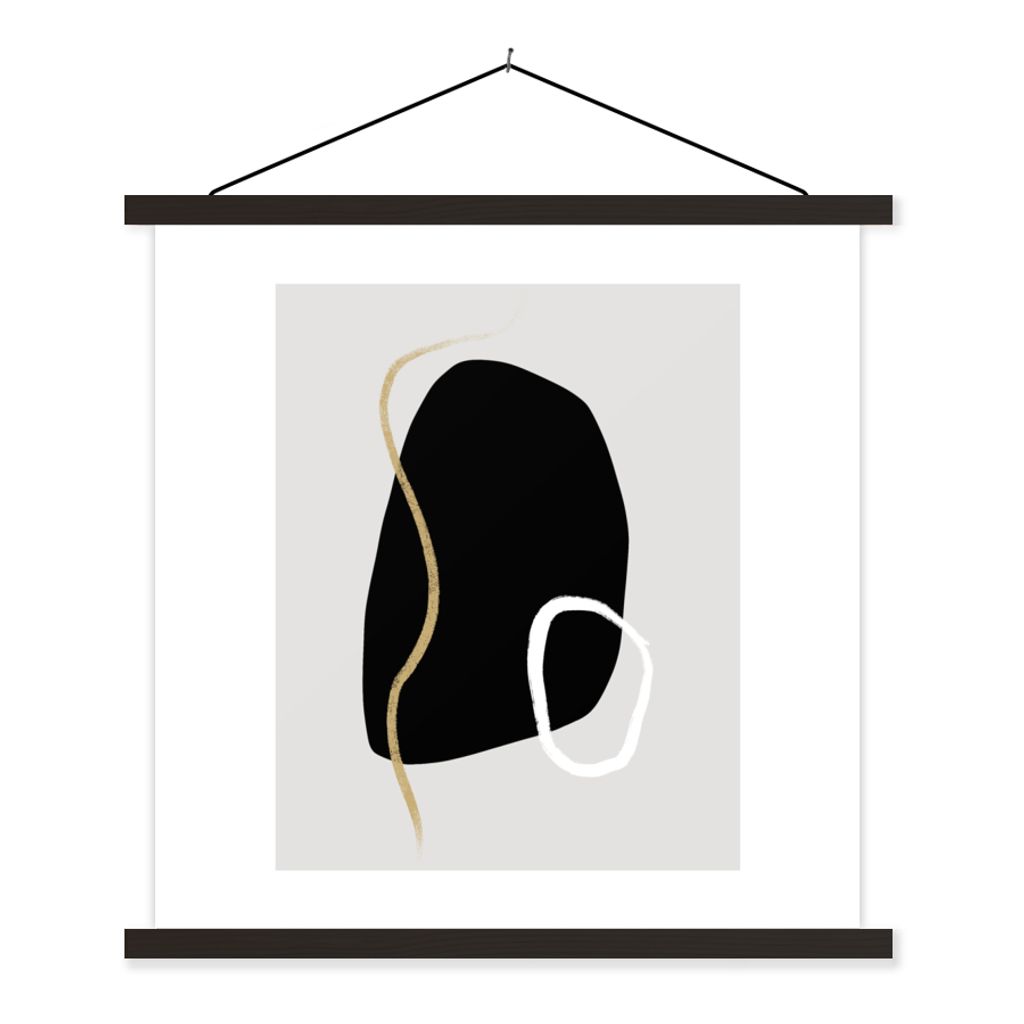 MuchoWow Textilposter Minimalismus - Abstrakt - Design 40x40 cm mit schwarzem Rahmen - Fotos
