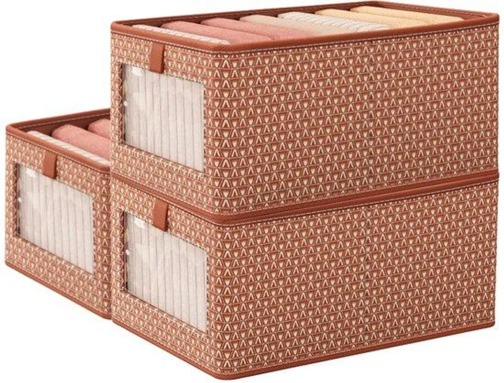 Fini le désordre avec ce rangement vêtement rouge anti-plis - Set de 3