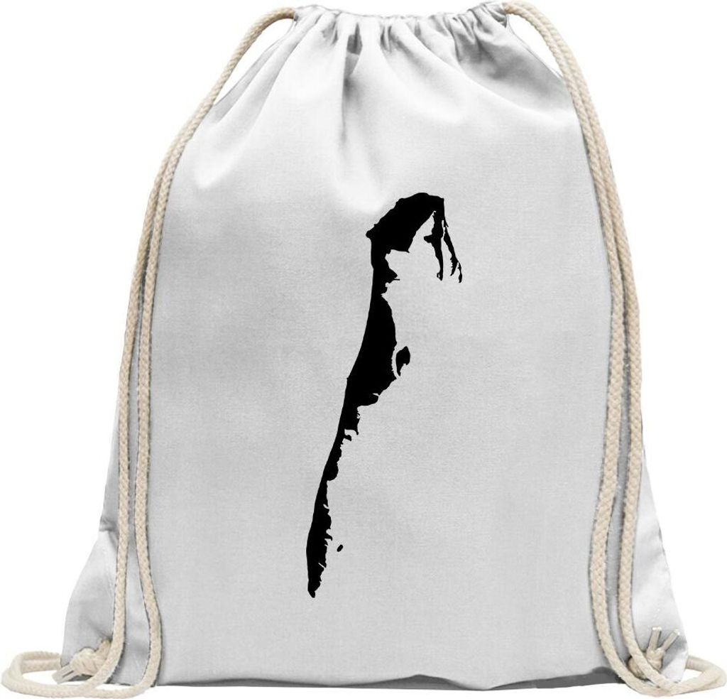 Kiwistar - Turnbeutel - weiss - Hiddensee - Deutschland - Insel - Fun Rucksack Sport Beutel Gymsack Baumwolle mit Ziehgurt