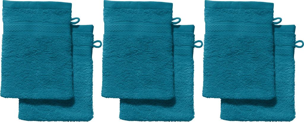 REDBEST Waschhandschuh Chicago" 6er-Pack petrol 15x21 cm"