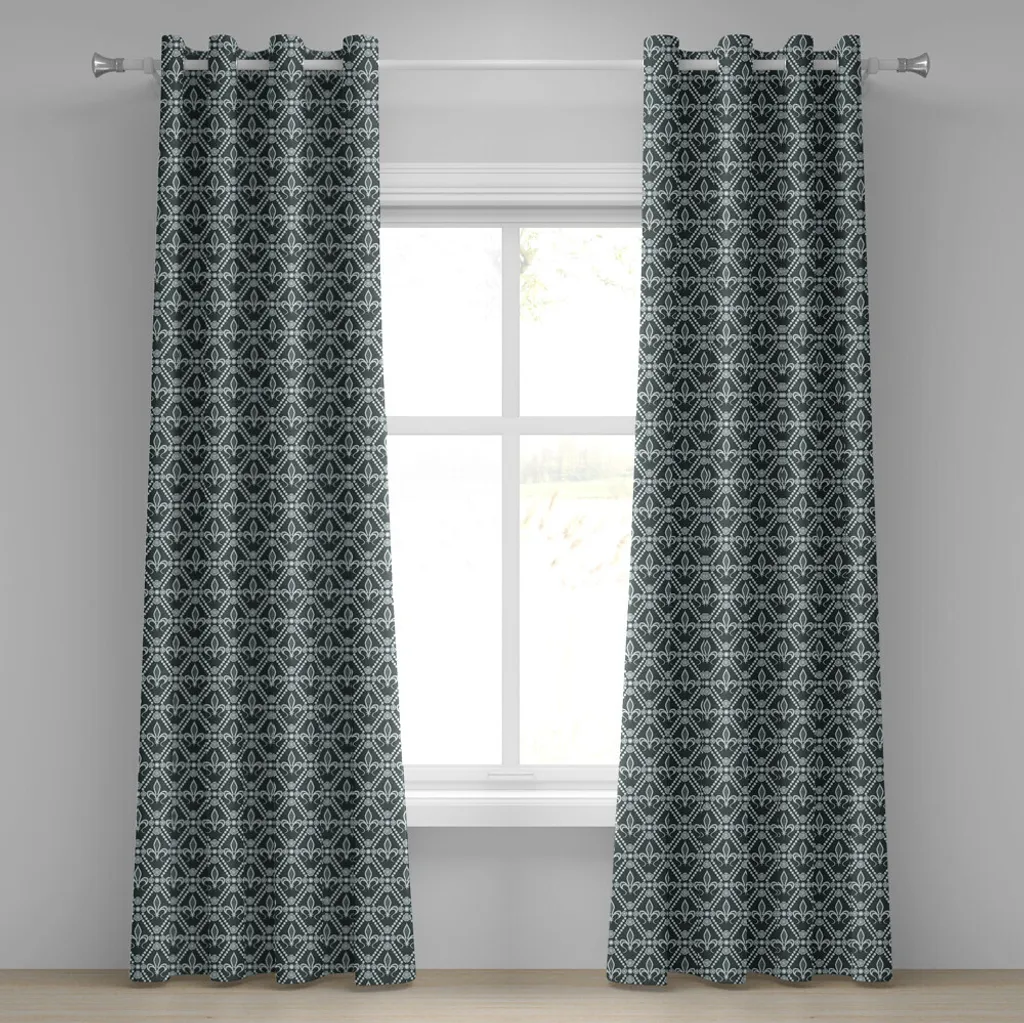 ABAKUHAUS Tenda Fleur De Lis 280x175 | Tende Occhielli Verde Salvia