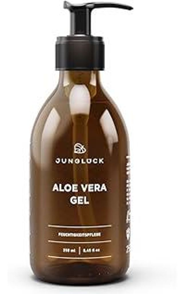 JUNGLÜCK Aloe Vera Gel 250ml - Vegan | BIO Aloe Vera Saft - Natürliche After Sun Pflege | Kühlt, beruhigt und spendet deiner Haut Feuchtigkeit -...