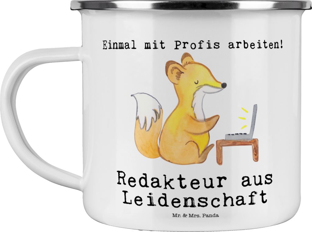 Mr. & Mrs. Panda Teetasse Redakteur Leidenschaft - Weiß - Geschenk, Online, Teebecher, Beruf, Journalist, becher emaille, Kaffeepott, Journalismus...