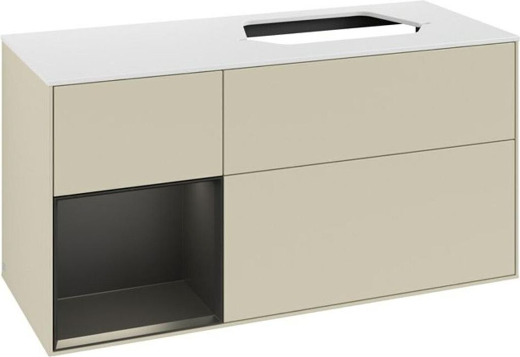 V&B Waschtischunterschrank Finion 120cm, Pl w m, Rg l b m Lac, si Gr m Lac