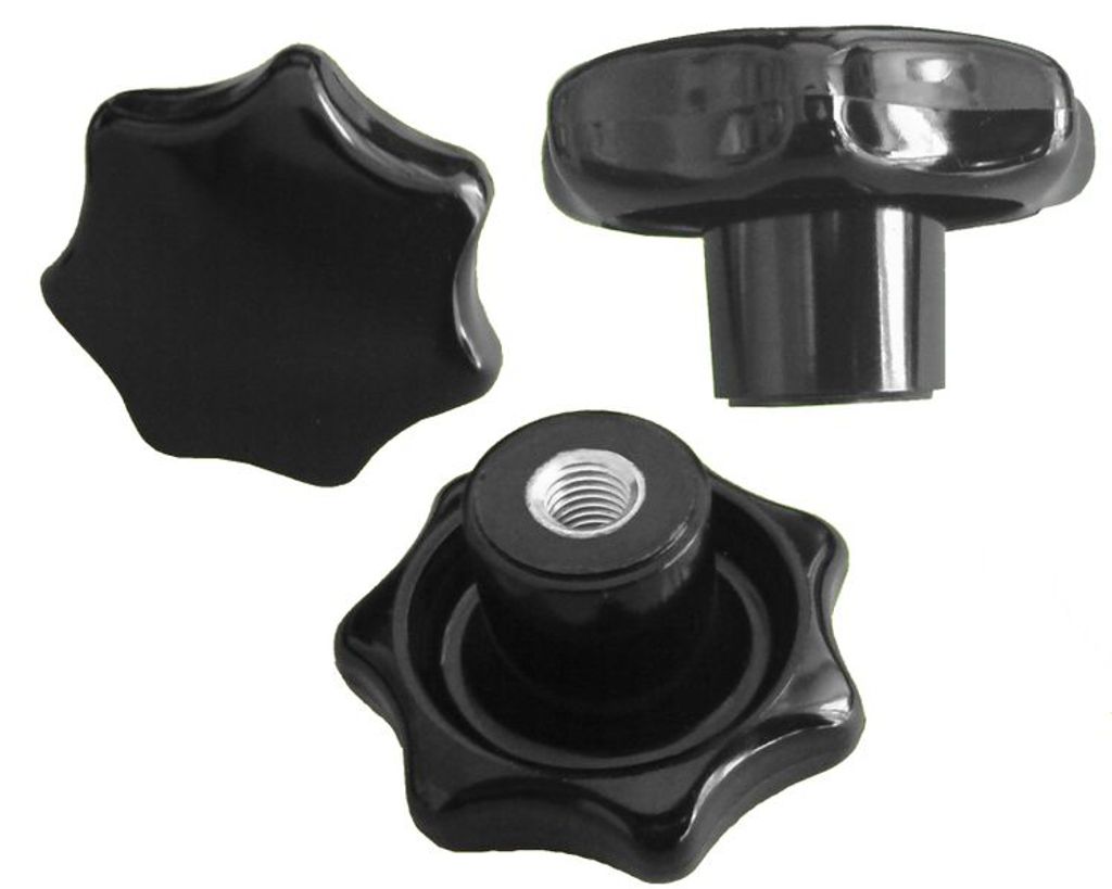 Sterngriffmutter - M6 - Ø32 mm - DIN6336 K - Stahlgewinde --- MENGE wählbar, Menge:5 STÜCK