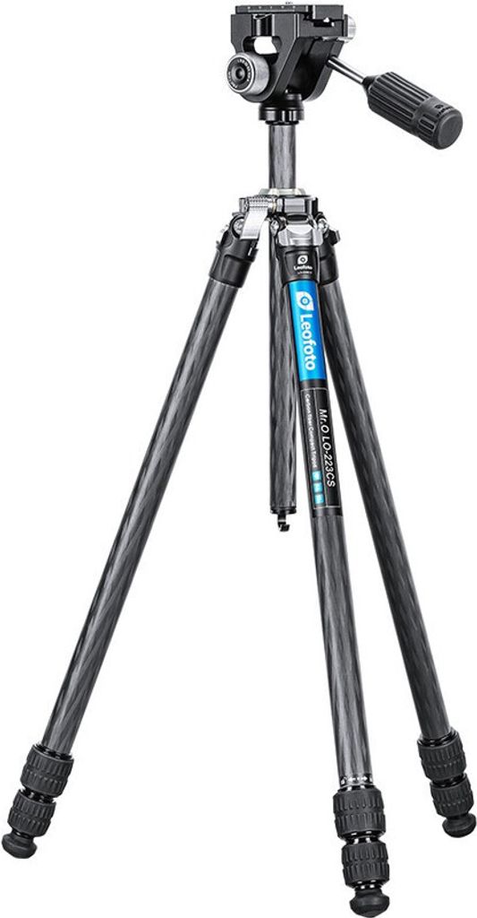 Leofoto Carbon-Dreibeinstativ LO-223CS Mr. O + 2-Wege-Neiger SW-02