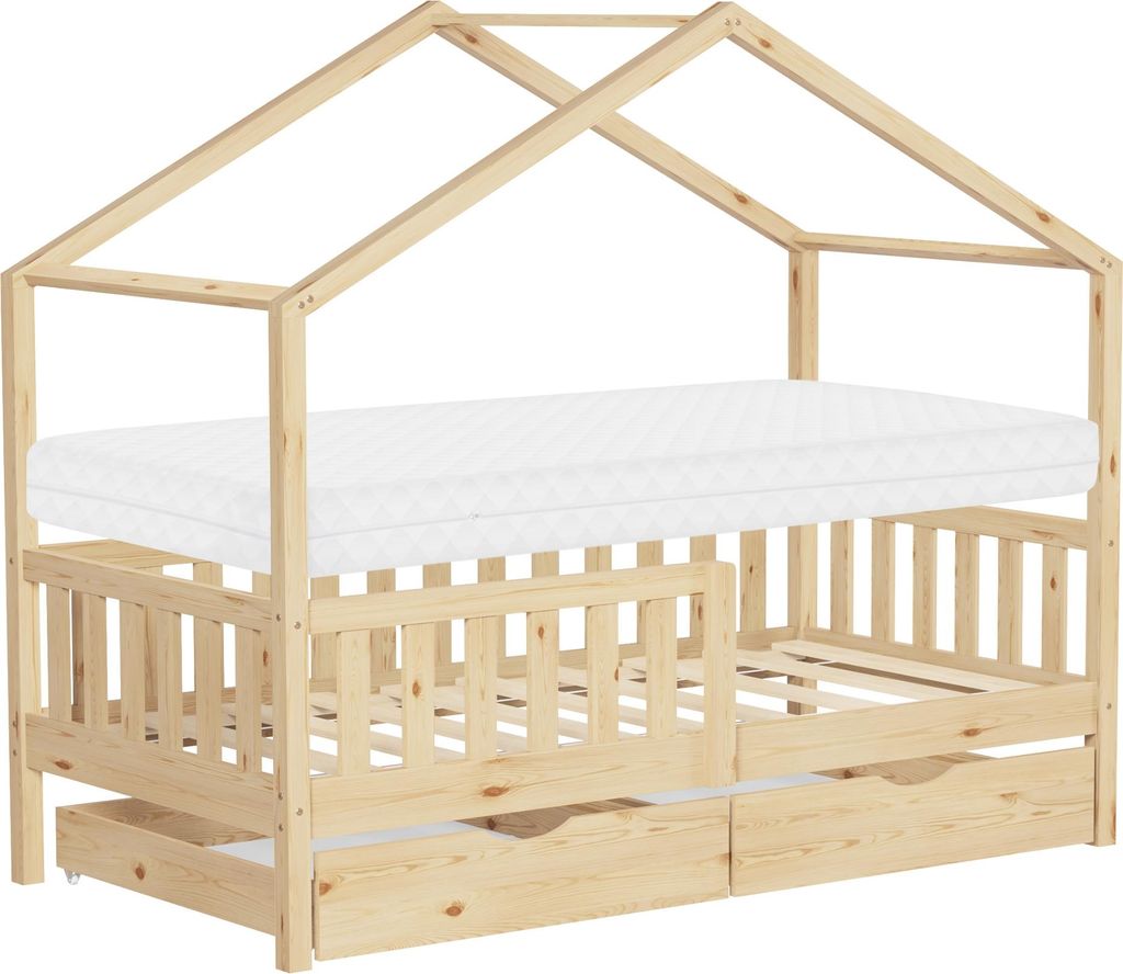 ML-Design dětská postel domeček postel 80x160 cm přírodní s Obrázek produktu 