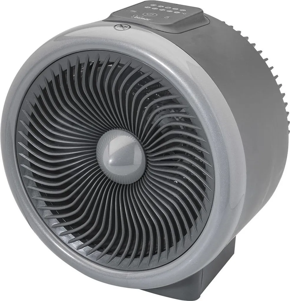 Chauffage d'Ambiance Électrique 2000W Ventilateur Mobile Gris Bimar