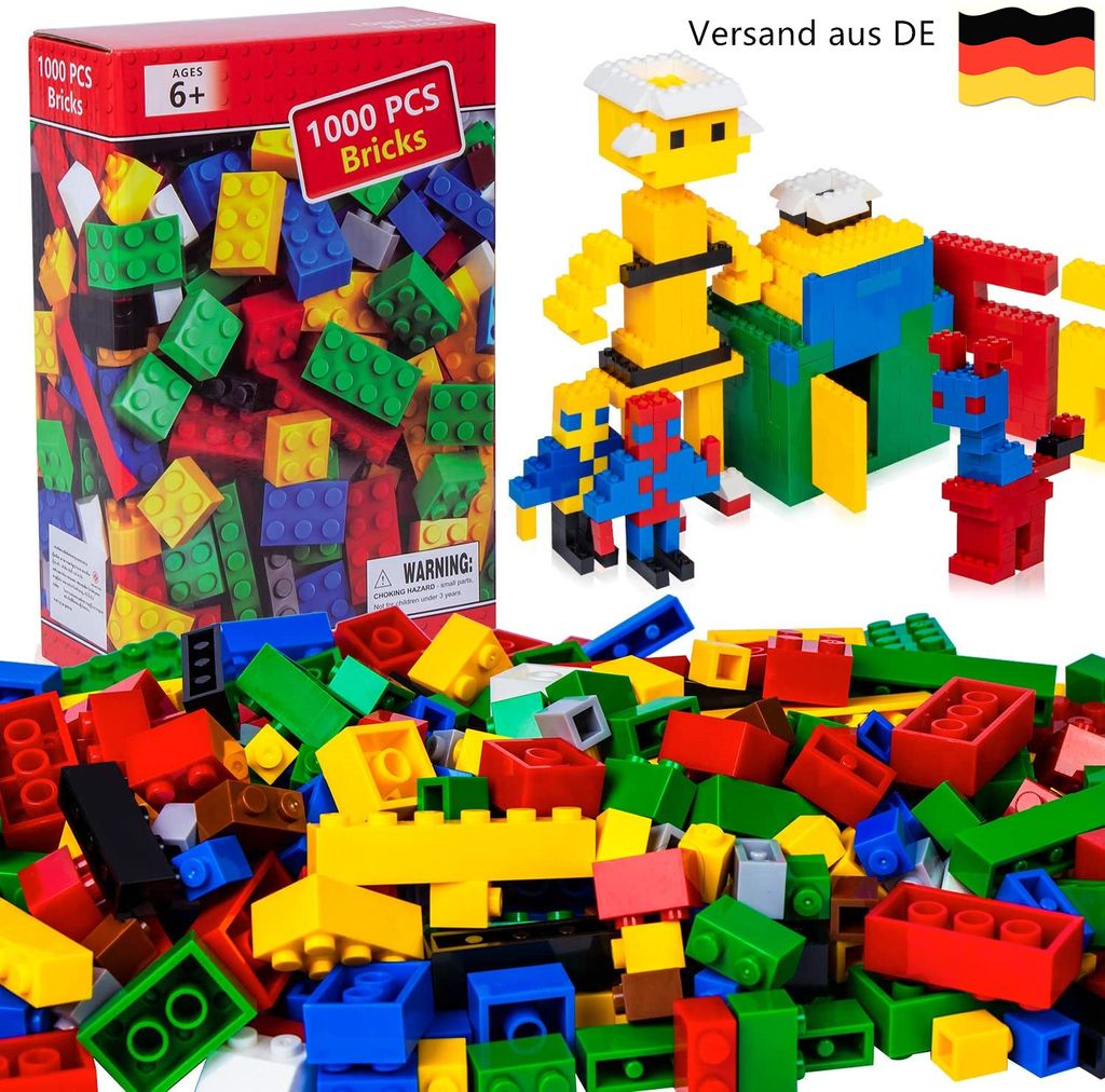 180 Stück Bau Bunte Kunststoff Bauklötze Bausteine mit Box Kinder Lernspielzeug 
