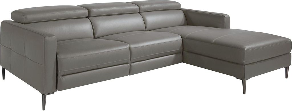 Angel Cerdá Relaxsofa mit Chaiselongue rechts in dunkelgrauem Leder 6126