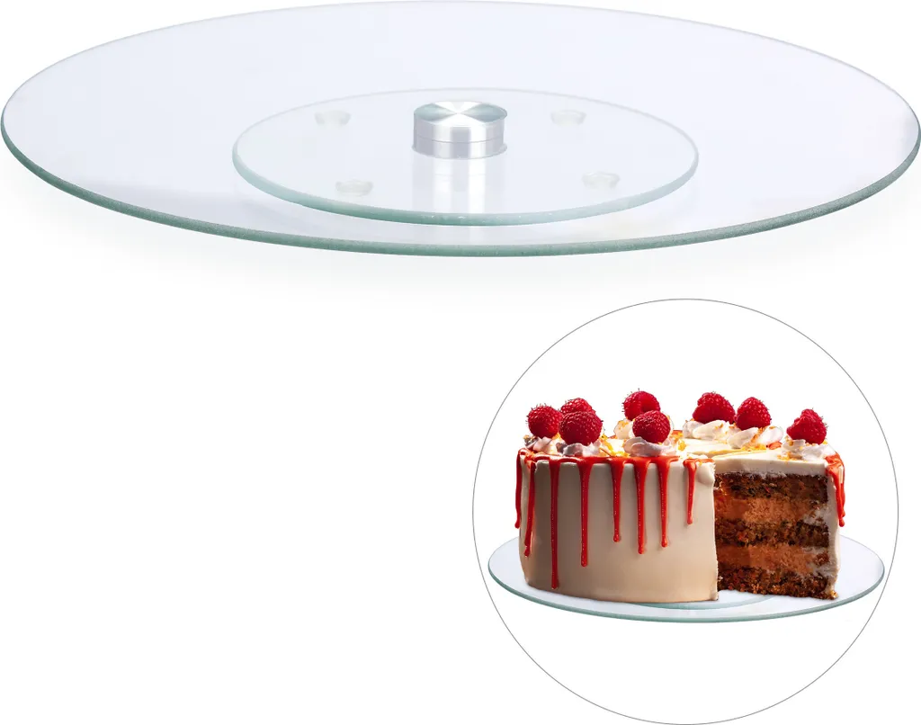 Set 10 Alzate Girevoli Torte Relaxdays Vetro 30cm Professionali