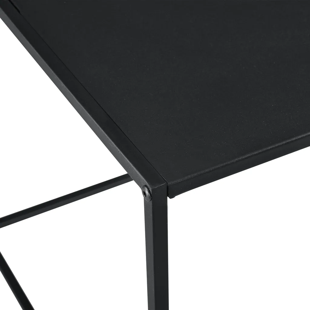Table d'appoint [en.casa] 50x55x55cm métal noir anti-rayures polyvalente - 4