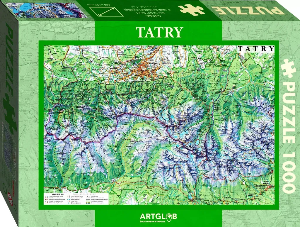 Puzzle Carte Tatras 1000 pièces lisible et solide pour passionné Géo
