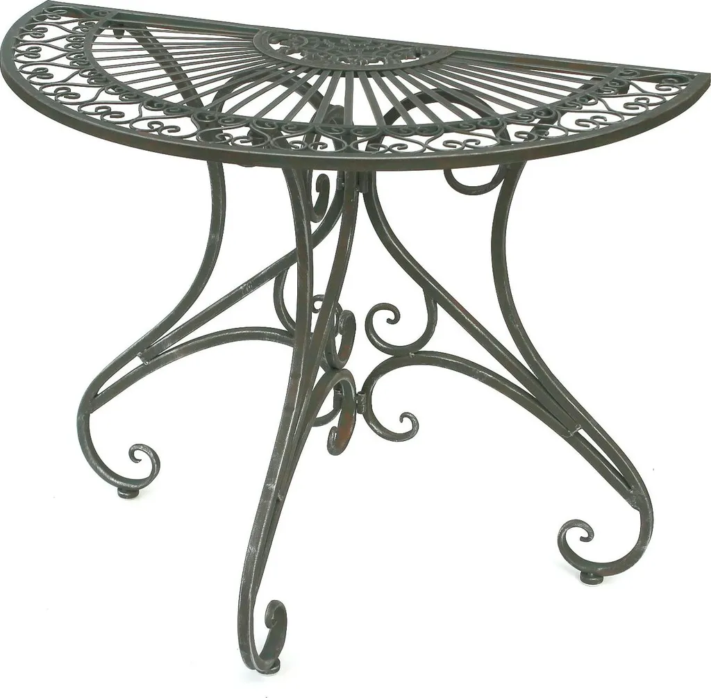 Table de jardin demi-ronde console de couloir gain de place 90 cm - 3