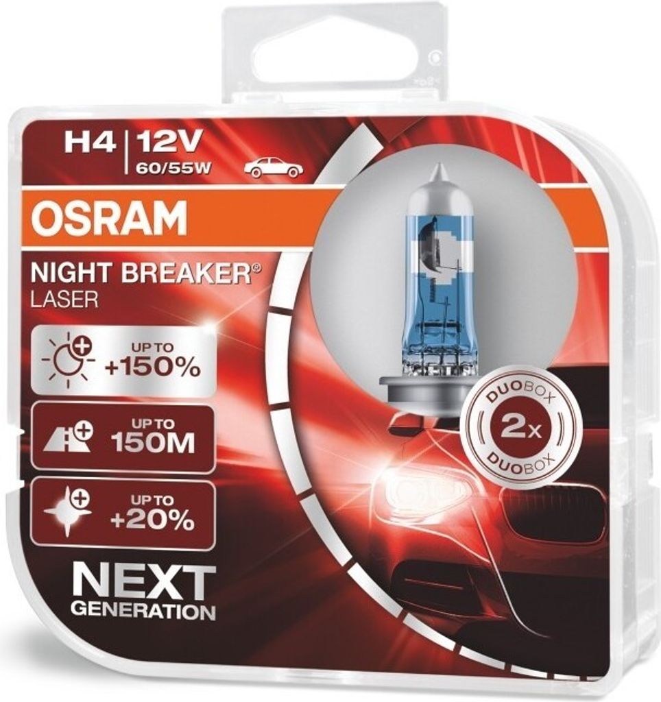OSRAM H4 Night Breaker Laserlichtlampe 12V 60/55W P43t-38 - paarweise
