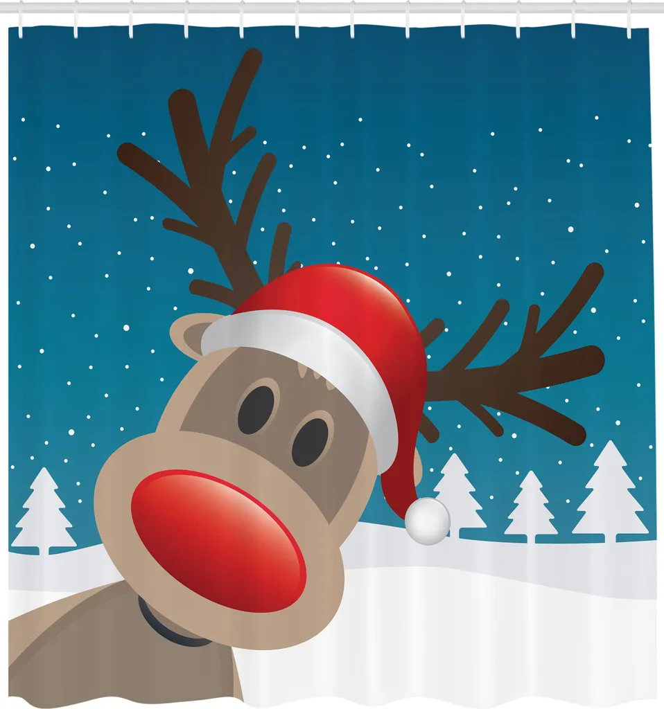 Decorazione Bagno Natale: Tenda Tessuto Rudolph ABAKUHAUS 175x220