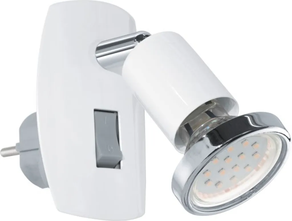 EGLO Lampe à prise Mini 4 LED blanc - Éclairage d'appoint compact EGLO