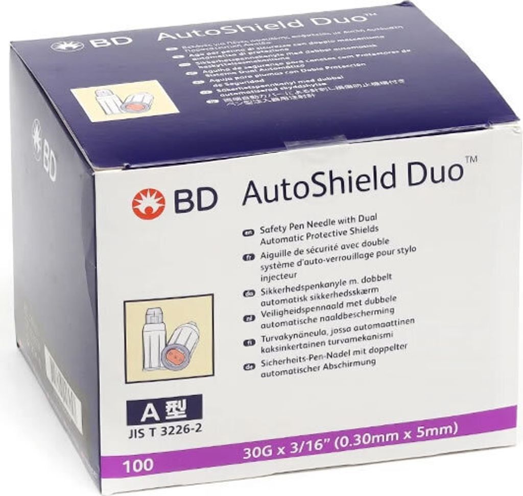 Aiguilles-stylo de sécurité BD Autoshield Duo 5 mm 100 pces Image du produit 