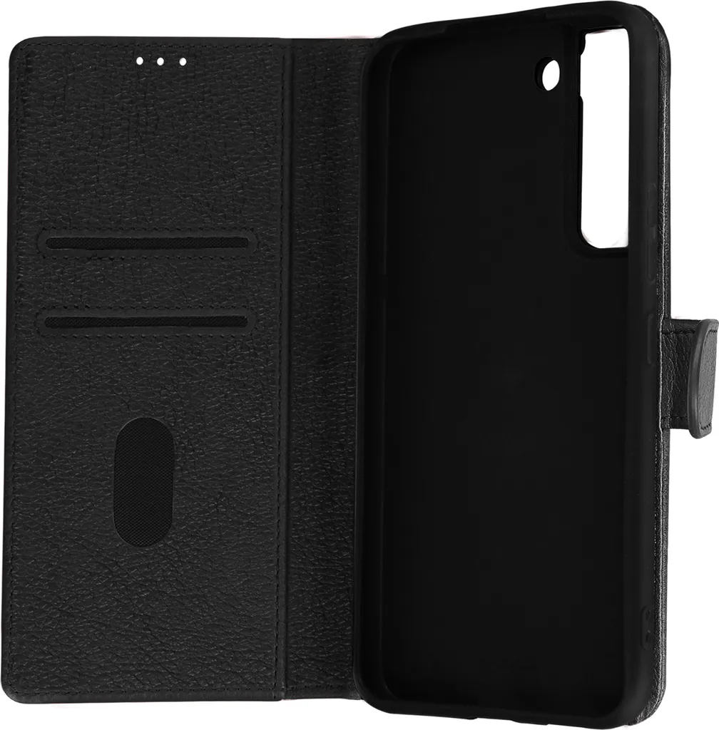 Avizar, custodia in Pelle finta con funzione di supporto per Samsung Galaxy S22, nero