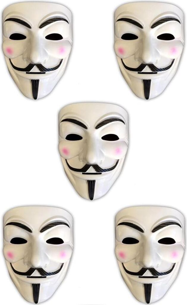 5x V wie Vendetta Maske | Anonymous | Party Halloween Produktbild 
