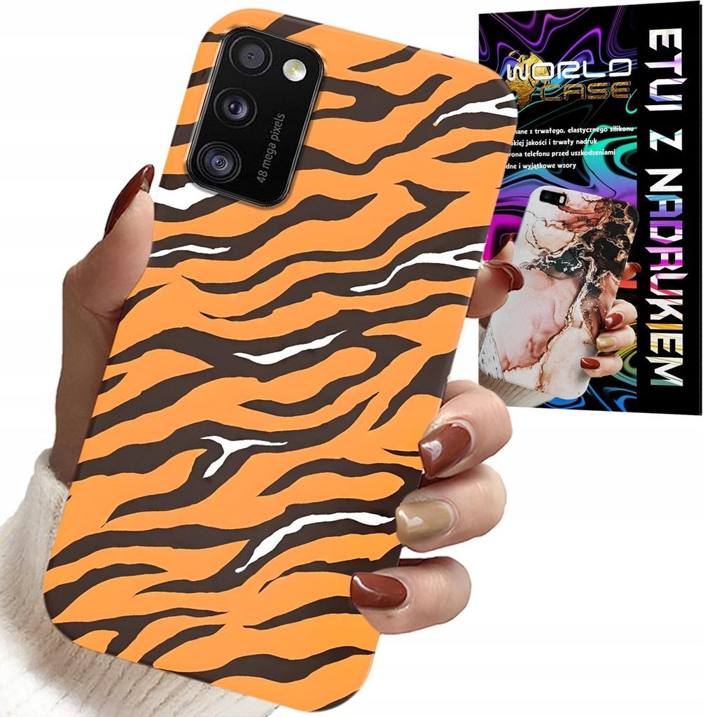 Etui Für Samsung Galaxy A41 - Tigerstreifen Rückendeckel + Glas