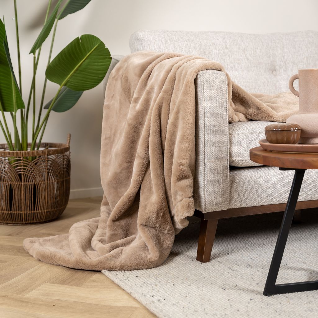 Volero - Waschbare Kuscheldecke - Otis Taupe - 130x170 cm - Wohnzimmer, Kinderzimmer, Schlafzimmer, Babyzimmer - Klassik, Industrielle, Modern, Ska...