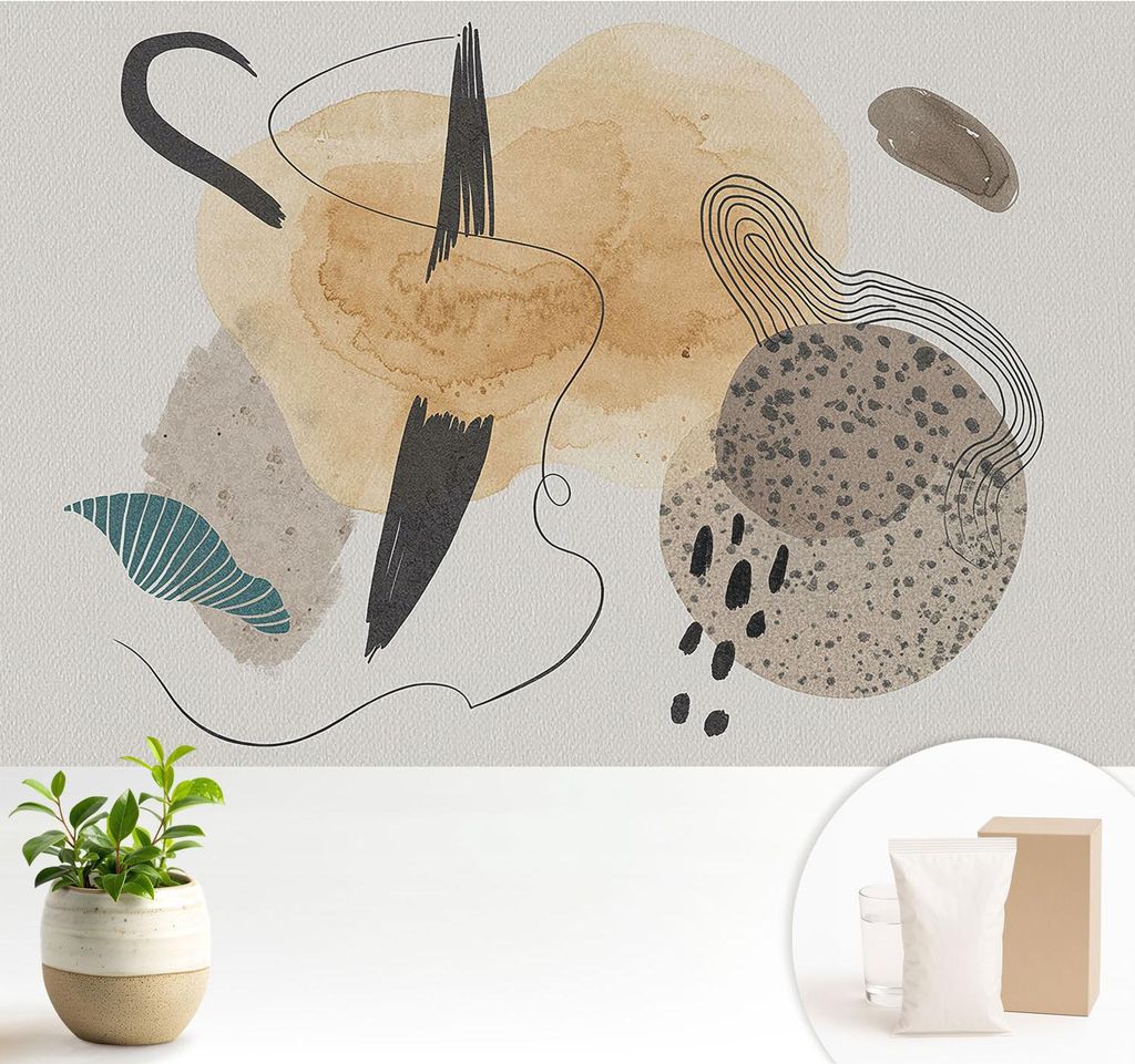 Fototapete - 104x70 cm - Tapete - Wandtapete - Wandbilder - Dekofolie - Tapete Folie - Wand - Dekoration - Wohnzimmer - Abstrakte Komposition