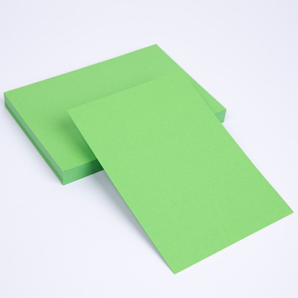 100 x Geschenkkarten DIN A6 blanko Tonkarton Postkarte Apfel Grün