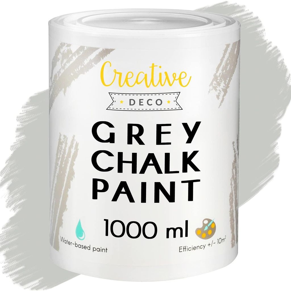 Creative Deco 1000 ml Grijze Krijt-Verf Productafbeelding 