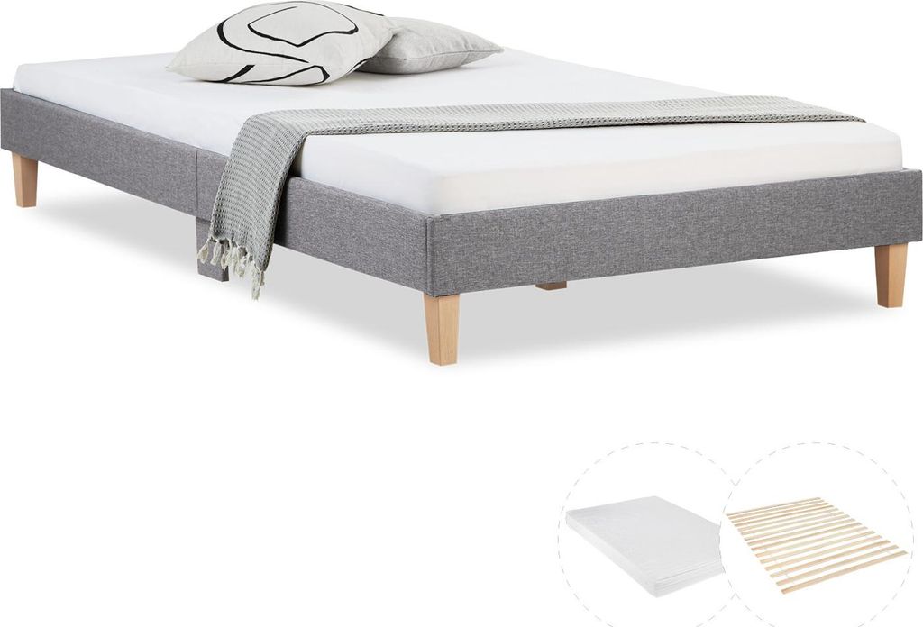 Lit rembourré avec matelas 120x200 Sommier à lattes Lit Image du produit 