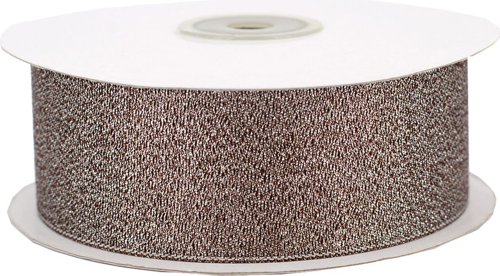 Glitzerband 38mm x 32m Rolle Braun / Silber