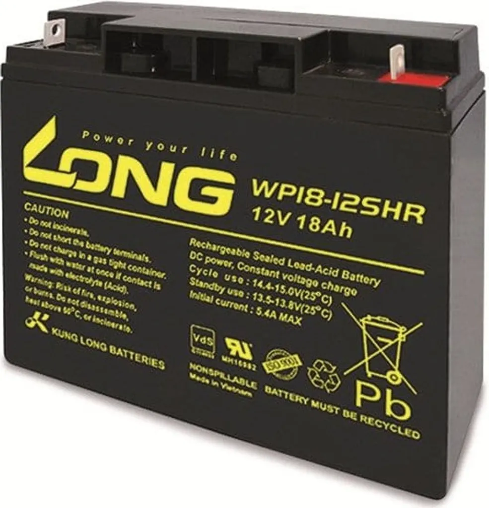 Batterie AGM 12V 18Ah KUNG LONG WP18-12SHR - Longue Durée de Service